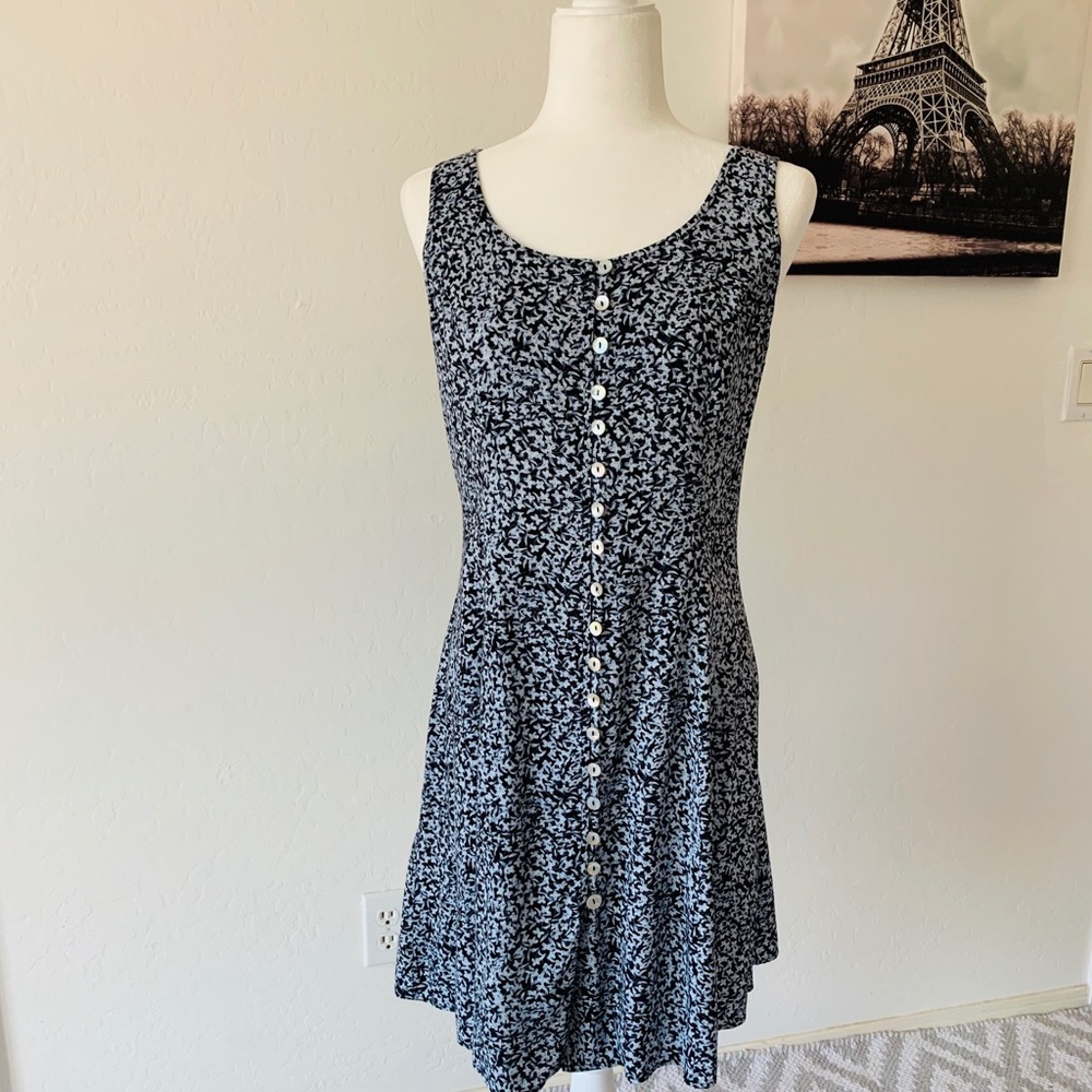 Basic Editions summer blue and white summer  dress